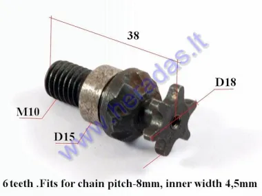 Front sprocket pinion for 50cc quad bike (by the clutch)