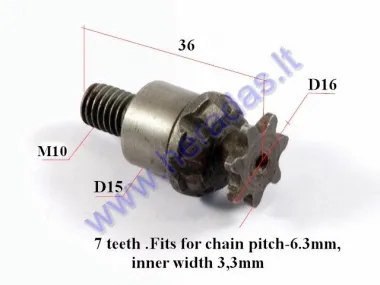 Front sprocket pinion for 50cc quad bike (by the clutch)