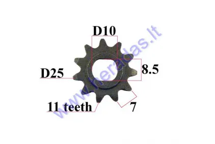 FRONT SPROCKET FOR ELECTRIC ENGINE 11 TEETH D25