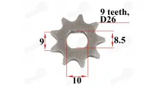 Electric engine sprocket 9 teeth D26