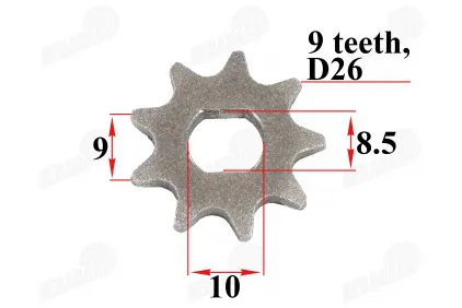 Electric engine sprocket 9 teeth D26