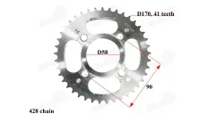 Žvaigždutė galinė 41dant  ATV keturračio, motociklo 428 grandinė Jinlun 150cc D58mm vidus