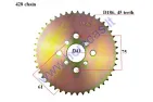 Žvaigždutė galinė 45dant D186išor ATV keturračio motociklo 428 grandinės tipas