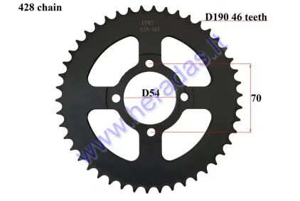 Žvaigždutė galinė 46dant D190 4sk D54 D70 ATV