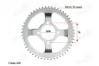 Žvaigždutė galinė 52dantų motociklo, mopedo, čioperio, grandinė 428 d58mm vidus ROMET