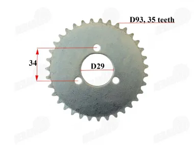 Rear sprocket of a motorcycle 35 teeth d93 3 holes T8F  Pocket Bike