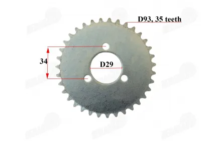 Rear sprocket of a motorcycle 35 teeth d93 3 holes T8F  Pocket Bike