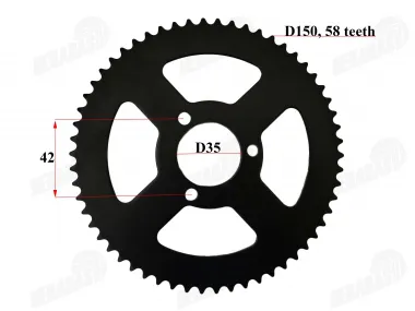 Žvaigždutė galinė motociklo 58dant diš150 3sk. T8F  Pocket Bike