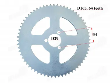 Žvaigždutė galinė motociklo 64dant diš165 3sk. T8F  Pocket Bike