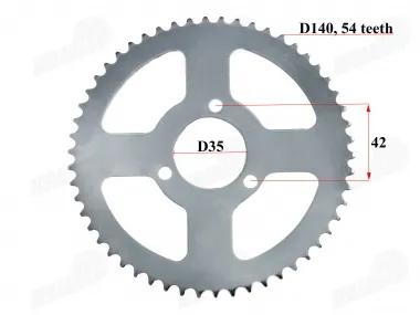 Rear sprocket of a motorcycle D140 54teeth chain T8F