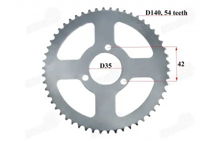 Rear sprocket of a motorcycle D140 54teeth chain T8F