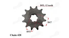 Front sprocket 12teeth for ATV quad bike