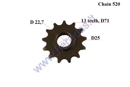 FRONT SPROCKET 13 TEETH, 520 CHAIN