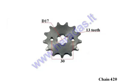 Front sprocket 13 teeth outer D57 inner D17 chain 8.6 for ATV quad bike