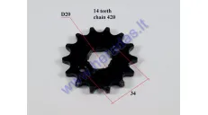 Front sprocket 14 teeth outer D61 inner D20 chain 7.7 for ATV quad bike