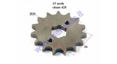 Front sprocket 15 teeth outerD64innerD20 chain8.6 for ATV quad bike