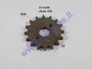 Front sprocket 16 teeth outerD70 innerD20 chain8.6 for ATV quad bike