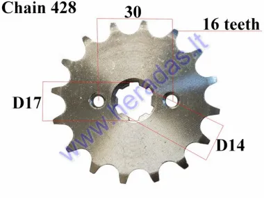 Front sprocket 16 teeth outerD70innerD17 chain8.6 for ATV quad bike