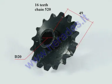 Žvaigždutė priekinė 16dant Diš89Dve20 gr520 ATV keturračio motociklo