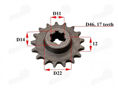 Žvaigždutė priekinė 17dant D46 D11/14 ATV keturračio motociklo T8F POCKET CROSS