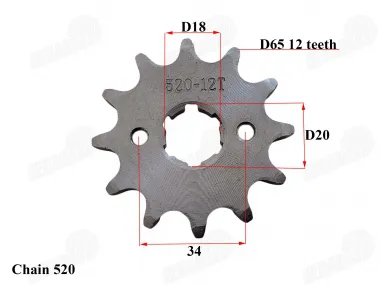 FRONT SPROCKET 12 TEETH 520 CHAIN fit to MOTOLAND MTL250