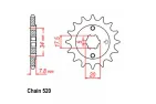 Front sprocket  Diš77  Dve 20 chain 520 MOTOLAND MTL250 14 teeth